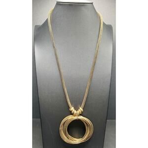 Vintage Gold Hoop Statement Necklace